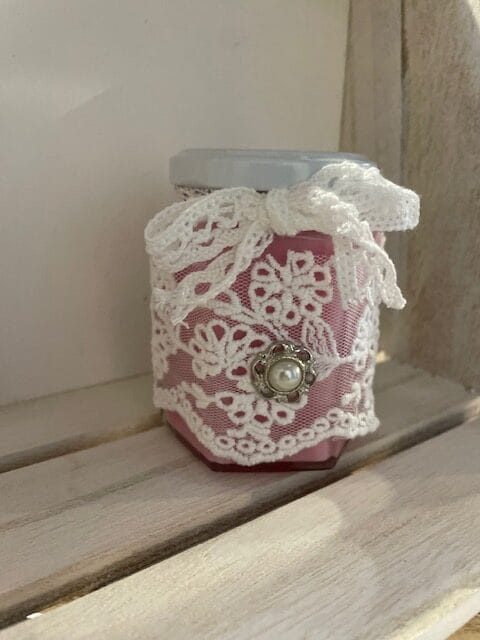 Bougie naturelle colorée rose à la cire de soja 150gr