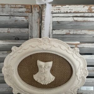 Cadre en plâtre fait main toile de jute