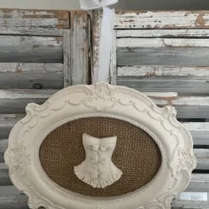 Cadre en plâtre fait main toile de jute
