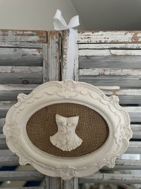 Cadre en plâtre fait main toile de jute